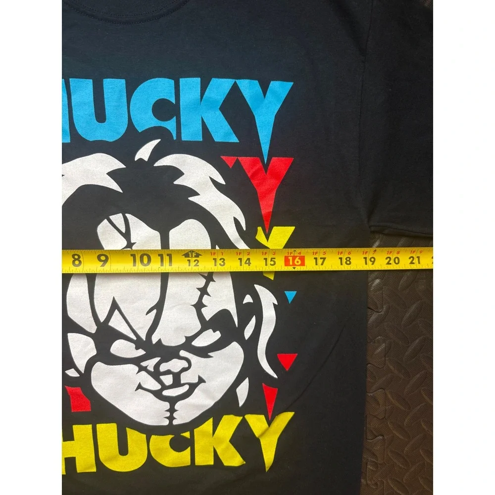 Chucky Horror Movie Graphic Long Sleeve‎ Shirt Black Mens Large Child's Play Tee